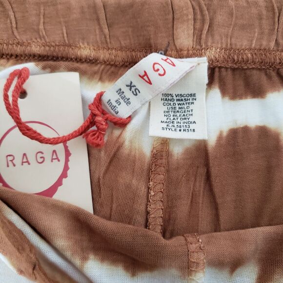 NEW!! Raga Brown SIZE XS Tie Dye Lightweight High Waist Flared Leg Pants R518 - Picture 2 of 7